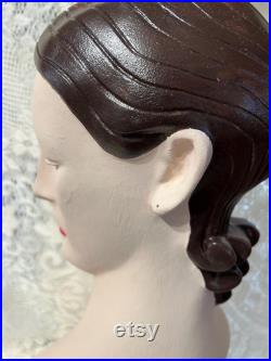 Vintage Female Mannquin Head Bust Store Display Art Deco