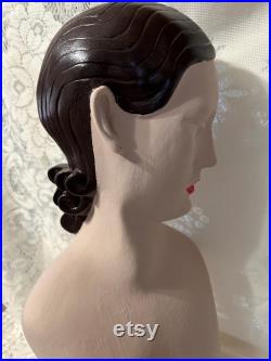 Vintage Female Mannquin Head Bust Store Display Art Deco