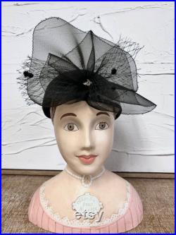 Vintage Flapper Female Mannequin Head Bust Chapeau Pour Rosette Wig Hat Display