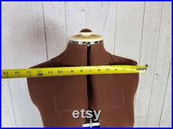 Vintage Footed Dress Form Fabric Plastic and Metal Mannequin Adjustable Sewing Tool Industrial Store Display Seamstress Dress Maker Dummy