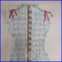 Vintage French Blue Wire Dress Making Mannequin