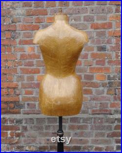 Vintage French Cleo Paris Female Papier Mache Tailors Mannequin Dummy Antique Dress Makers Dummy