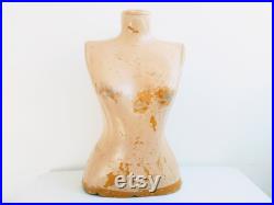 Vintage French torso mannequin lifesize dummy tailor bust fitting model shop display heavily worn circa 1950-60's EVE of Europe