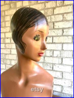 Vintage Full Size Mannequin Detachable Full Size Mannequin Hand Painted Short Haired Mannequin Art Deco Mannequin Shop Display