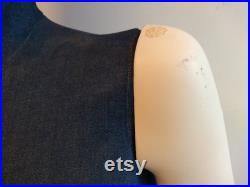 Vintage German Genesis Denim Torso Head Mannequin Lifesize Dummy Tailor Bust Model Shop Display circa 1990-00's EVE of England