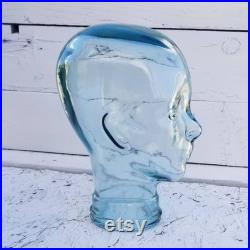 Vintage Green Gallery Style Glass Mannequin Head