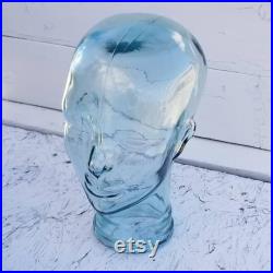 Vintage Green Gallery Style Glass Mannequin Head