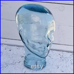 Vintage Green Gallery Style Glass Mannequin Head