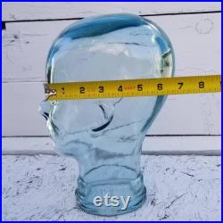 Vintage Green Gallery Style Glass Mannequin Head