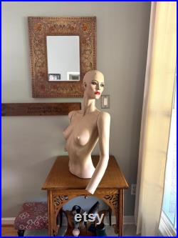Vintage Greneker Air-3 Mannequin Bust Detachable Arm Full Size Mannequin Hand Painted Lady Mannequin Art Deco Mannequin Shop Display