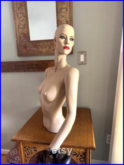 Vintage Greneker Air-3 Mannequin Bust Detachable Arm Full Size Mannequin Hand Painted Lady Mannequin Art Deco Mannequin Shop Display
