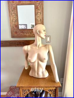 Vintage Greneker Air-3 Mannequin Bust Detachable Arm Full Size Mannequin Hand Painted Lady Mannequin Art Deco Mannequin Shop Display