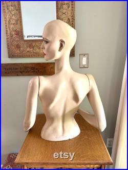 Vintage Greneker Air-3 Mannequin Bust Detachable Arm Full Size Mannequin Hand Painted Lady Mannequin Art Deco Mannequin Shop Display