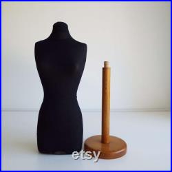 Vintage Half Scale Dress Form On Stand Mannequin 1 2 Scale Tailor's Dressmaker Form 1940's Fruitwood Dress Form Collectable Sewing Craft