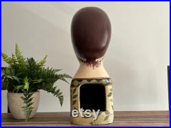 Vintage Hand Painted Mannequin Head Decorative Hat Stand or Wig Holder