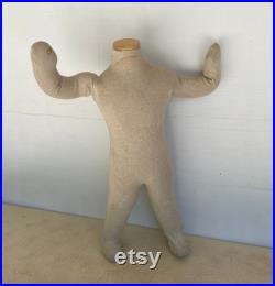 Vintage Headless Child Mannequin Cloth Covered Foam Mannequin Posable Child Mannequin