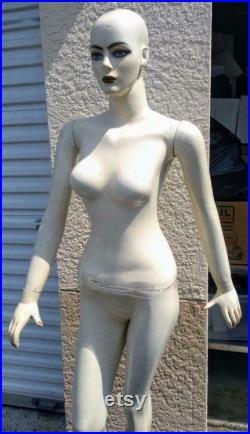 Vintage Life Size Female Woman Lady Store Display Mannequin Statue Figure and Base