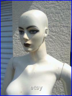 Vintage Life Size Female Woman Lady Store Display Mannequin Statue Figure and Base