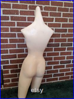 Vintage Lightweight Plastic Woman 32x22x32 Mannequin Store Display as found