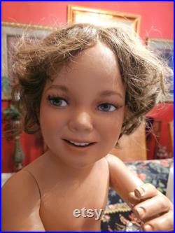 Vintage Little Girl Mannequin Toddler Made In Denmark with Clothes and Hair
