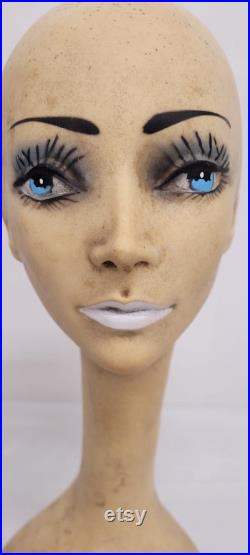 Vintage Long Swan Neck Mannequin Head Hat Wig Display Bust Women Lady Girl