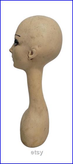 Vintage Long Swan Neck Mannequin Head Hat Wig Display Bust Women Lady Girl