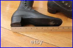 Vintage Lot of 7 Cast Metal Mannequin Boots Victorian Ladies Button Up Style, Vintage Cast Iron Boots