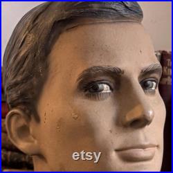 Vintage Male Mannequin Head Display Prop Ref FR