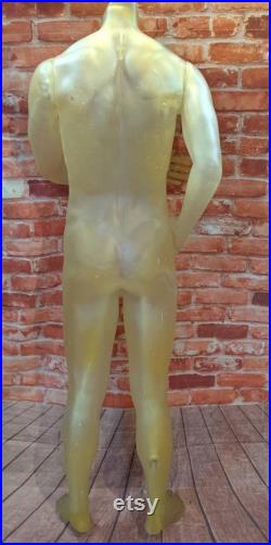 Vintage Male Yellow Mannequin Shop Display