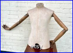Vintage Male articulated Shop Display Mannequin torso antique decor retail mancave haberdashery industrial tailor