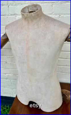 Vintage Male articulated Shop Display Mannequin torso antique decor retail mancave haberdashery industrial tailor