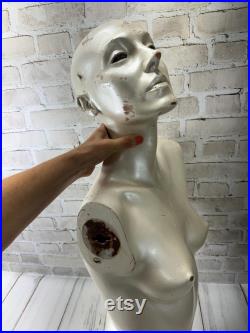 Vintage Mannequin Adel Rootstein Woman Torso Head Human Form Pearlescent Display Photo Op England US