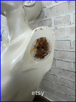 Vintage Mannequin Adel Rootstein Woman Torso Head Human Form Pearlescent Display Photo Op England US