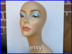 Vintage Mannequin, Hair Wig, Hat, Jewelry Display, Female Lady Head,