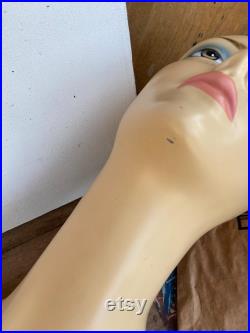 Vintage Mannequin, Hair Wig, Hat, Jewelry Display, Female Lady Head,
