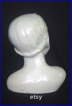 Vintage Mannequin Head Bust Toddler Small Child, 11 Tall