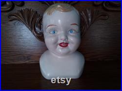 Vintage Mannequin Head Child Little Boy Chubby Cheeks