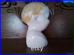 Vintage Mannequin Head Child Little Boy Chubby Cheeks
