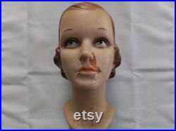 Vintage Mannequin Head Millinery Display Jean Harlow AS IS