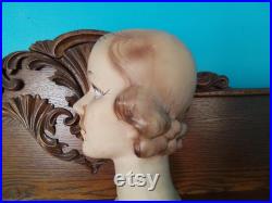 Vintage Mannequin Head Millinery Display Jean Harlow AS IS