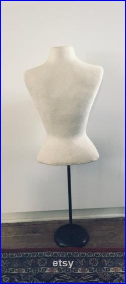Vintage Mannequin Store Display Dressmaking Form Female Torso Adjustable Cast Iron Base