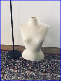 Vintage Mannequin Store Display Dressmaking Form Female Torso Adjustable Cast Iron Base