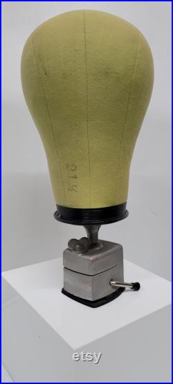 Vintage Mannequin display head Wig Hat Form Adjustable Table Clamp Millinery Block