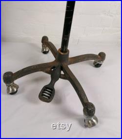 Vintage Mannequin with wooden arms on rolling base. Tailor's Dummy.