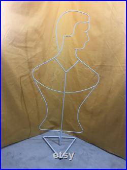 Vintage Men Wire Metal Dress Clothing, Store Display, Stand Mannequin Figure