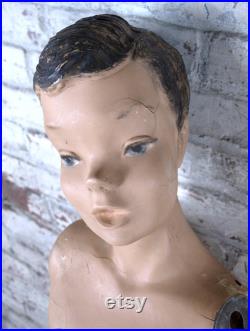 Vintage Mid Century Retro Teenage Boy Mannequin Spritely Kid by Darling Store Display 55 tall Very Rare MISSING ARMS