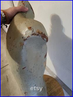 Vintage Papermache Mold Male Mannequin Torso 1930s Gray 25 Tall