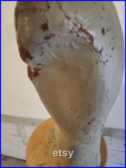 Vintage Papermache Mold Male Mannequin Torso 1930s Gray 25 Tall