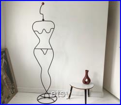 Vintage Post Modern IKEA 80s Clothing Rack Wire Mannequin by Ehlén Johansson, Clothes Hanger