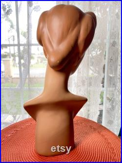 Vintage Rare 1940s Art Deco store mannequin head . bust for display . small . elegant hairstyle and eyes